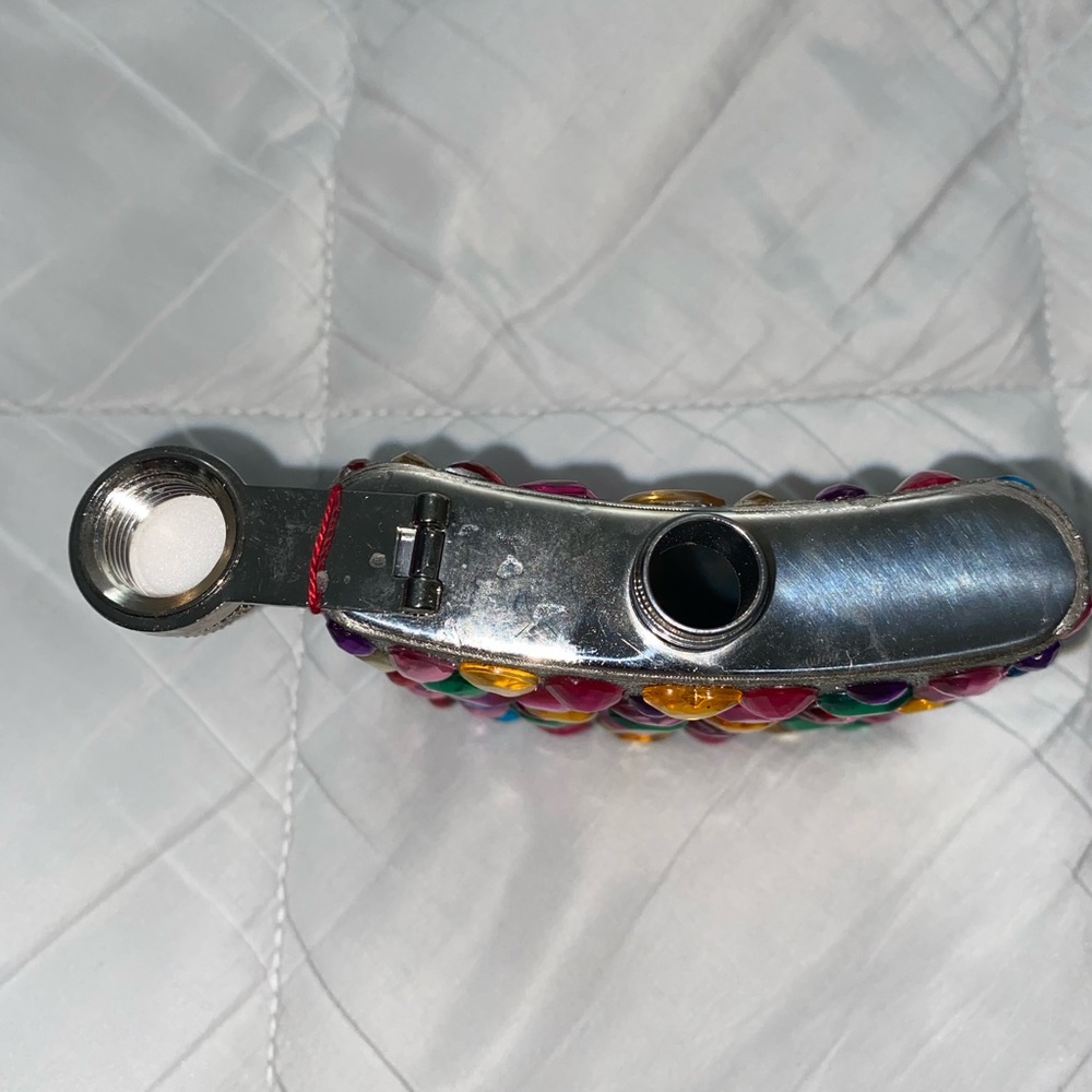 Flask Pocket Flask Liquor Stainless Steel Screw Cap Beaded Multi color Hearts - Picture 9 of 11